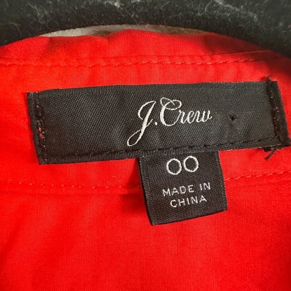 J.Crew Poplin Bright Cerise Cotton Tie Waist Dress size 00 - Picture 6 of 13